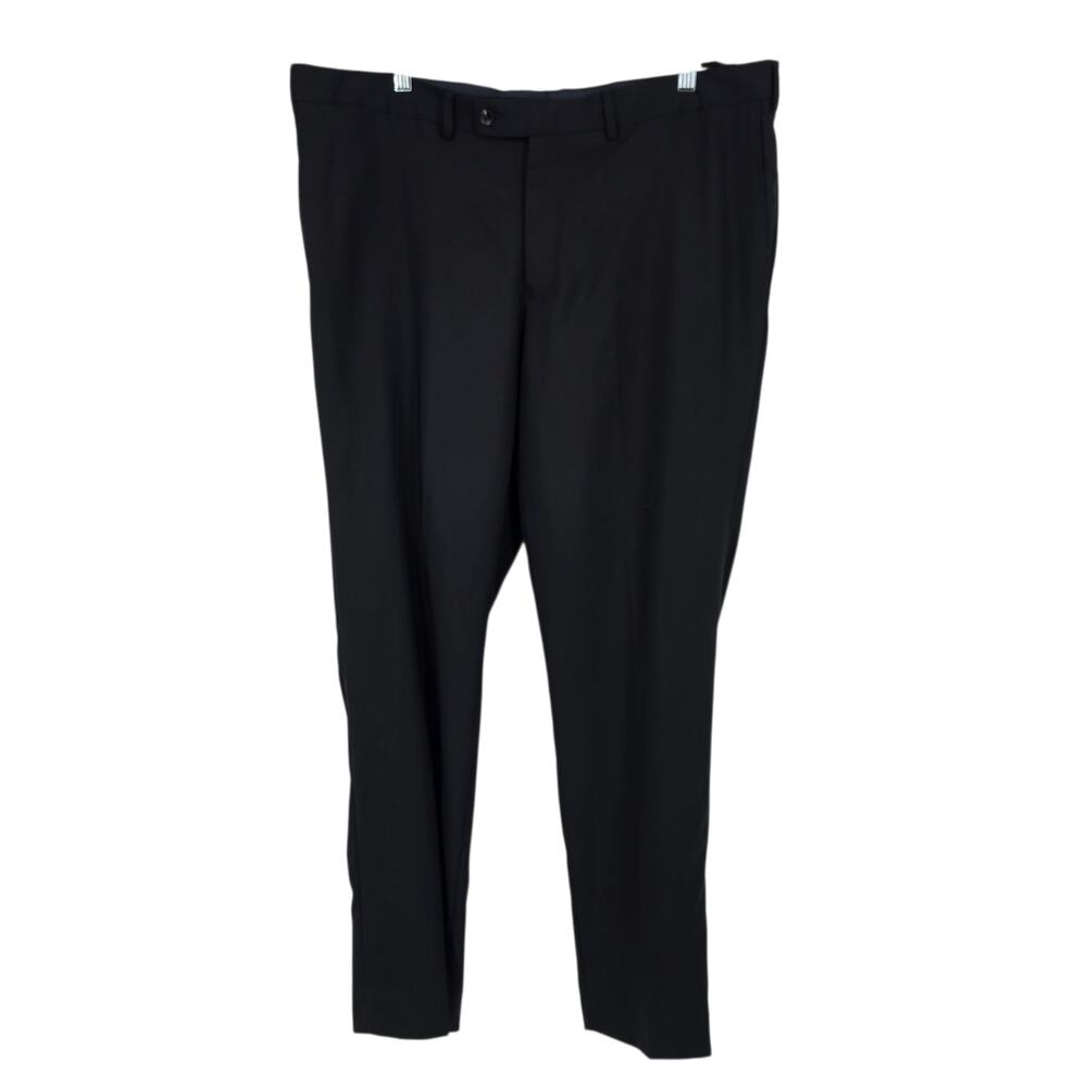 NWOT Ted Baker London Black Jay Trim Fit Wool Flat Front Dress Pants Size 40